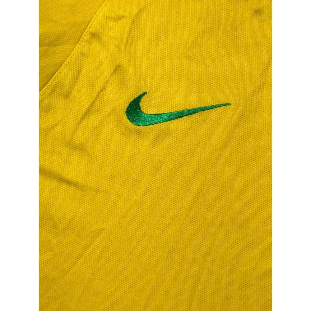 Nike Brazil National Team Soccer Jersey Kids Large Yellow Green CBF Dri-FIT